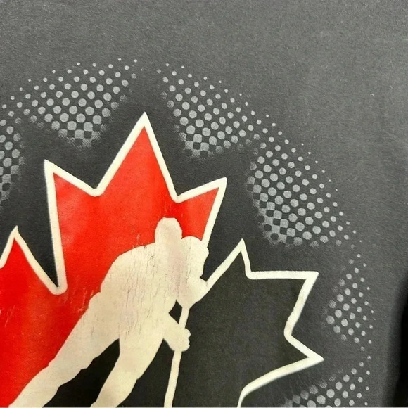 Hockey Canada Shirt Long Sleeved Black /Red  / White Size Large - Picture 4 of 16